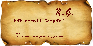 Mártonfi Gergő névjegykártya
